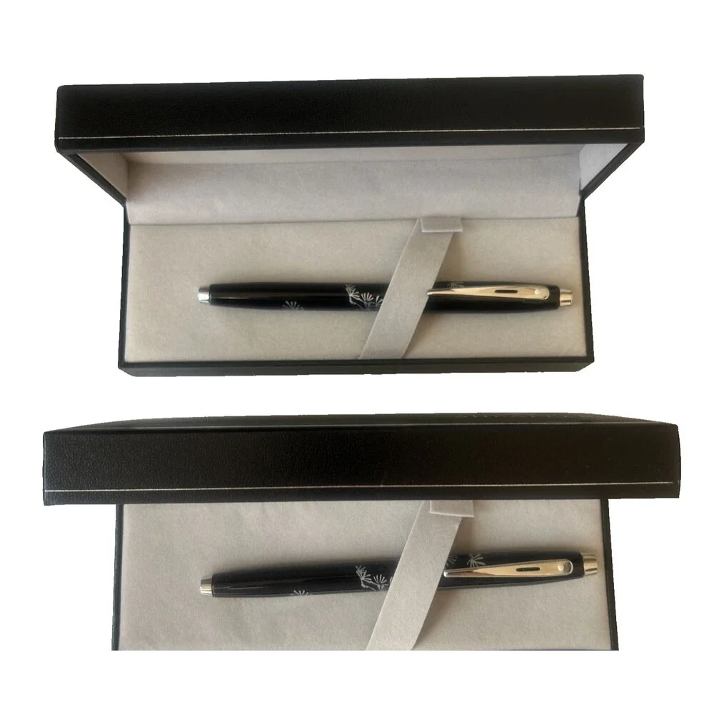 Sheaffer 100 Friends of Winter - Pine Black Laquer Ballpoint Pen LOT 2 Pens New